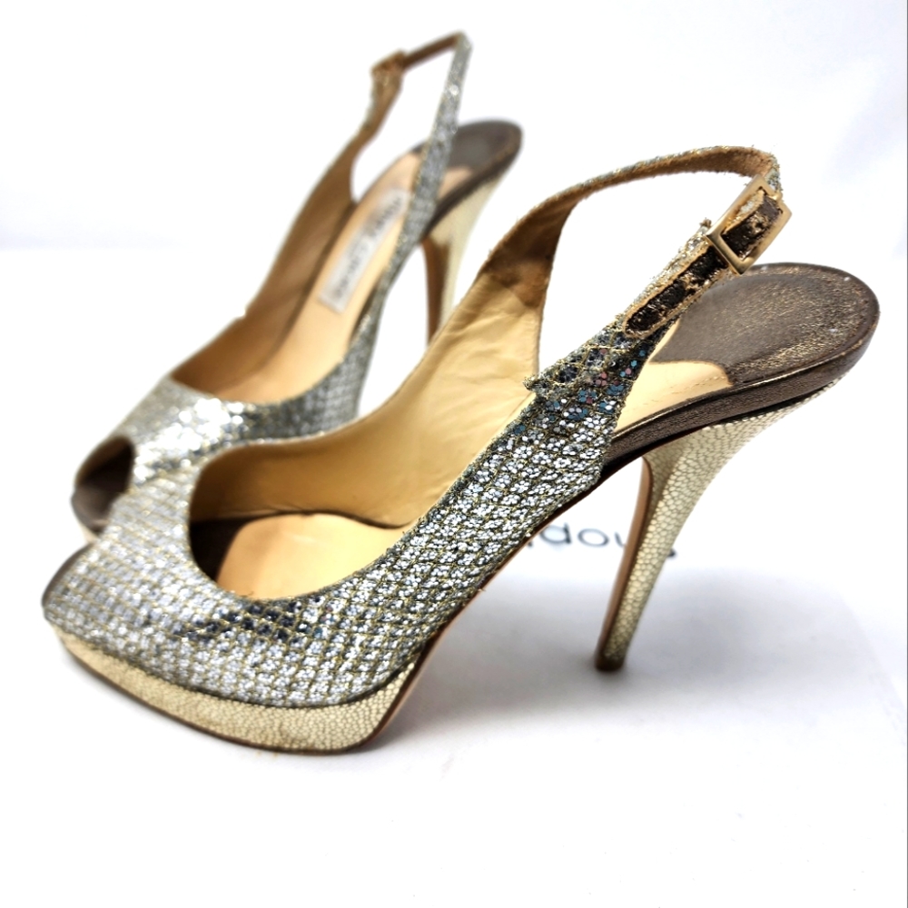 Jimmy Choo Silver Leather Pumps 36.5